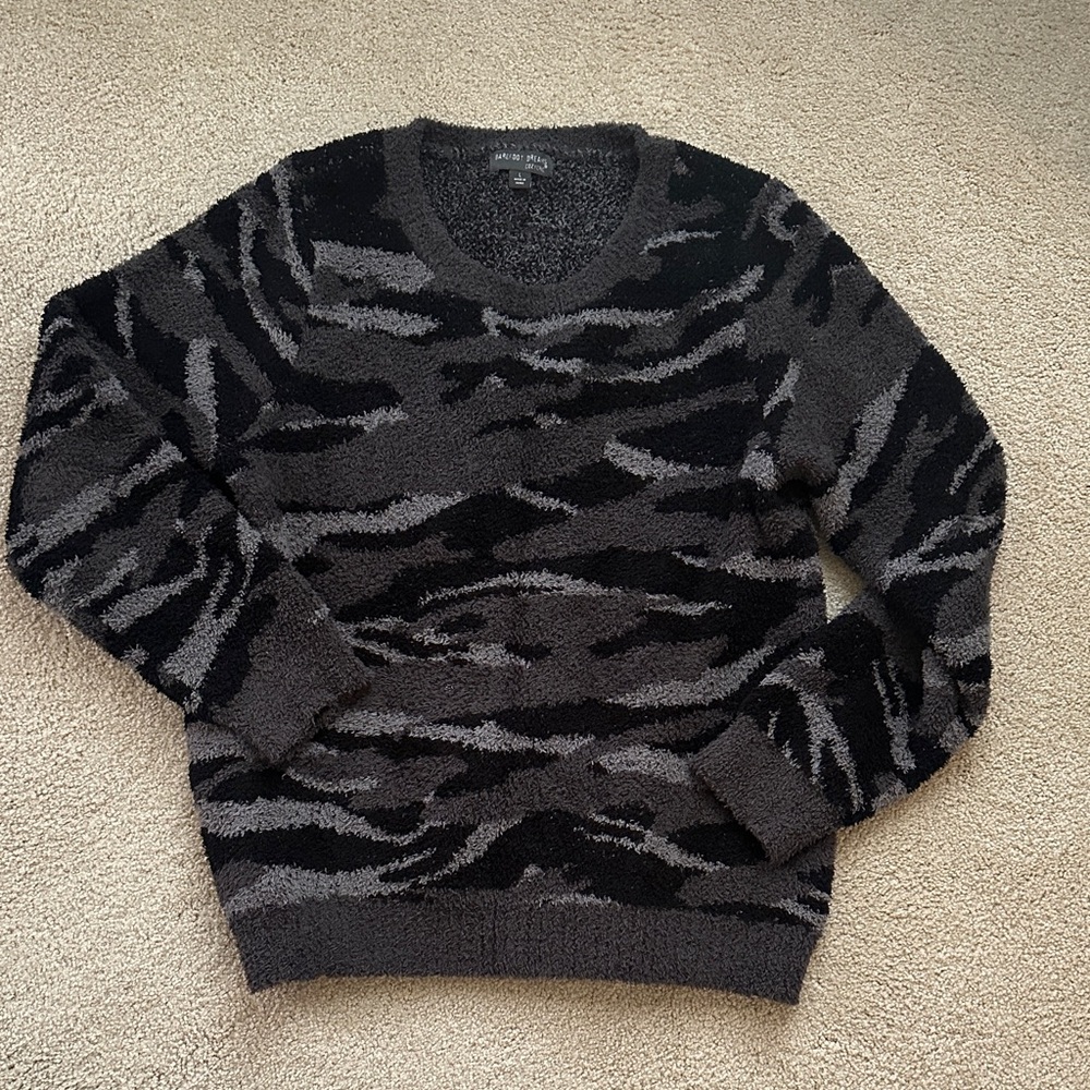 Barefoot Dreams Black and Gray Crewneck Sweater